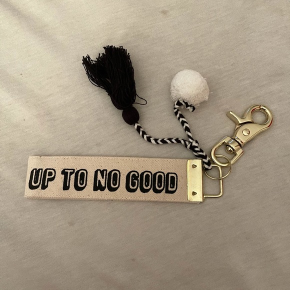 Up to no good canvas tassel key chain bag charm - Picture 2 of 2